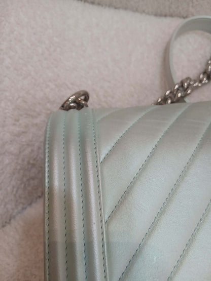 Chanel Leboy Chevron Iridescent Green Old Medium Series 25