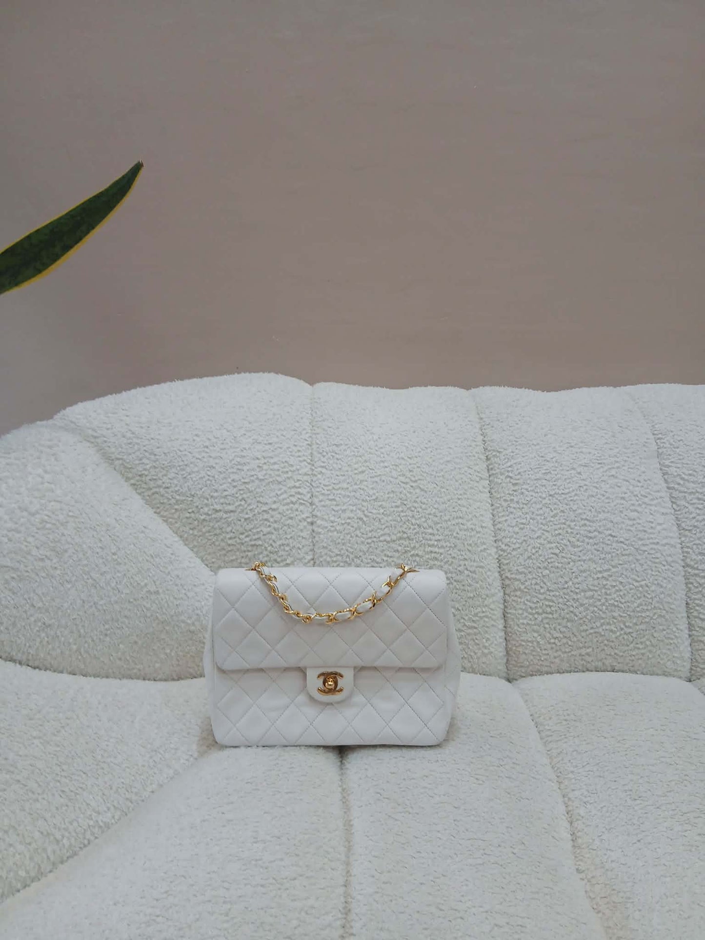Chanel Matelasse Lambskin Vintage Flap White Series 1