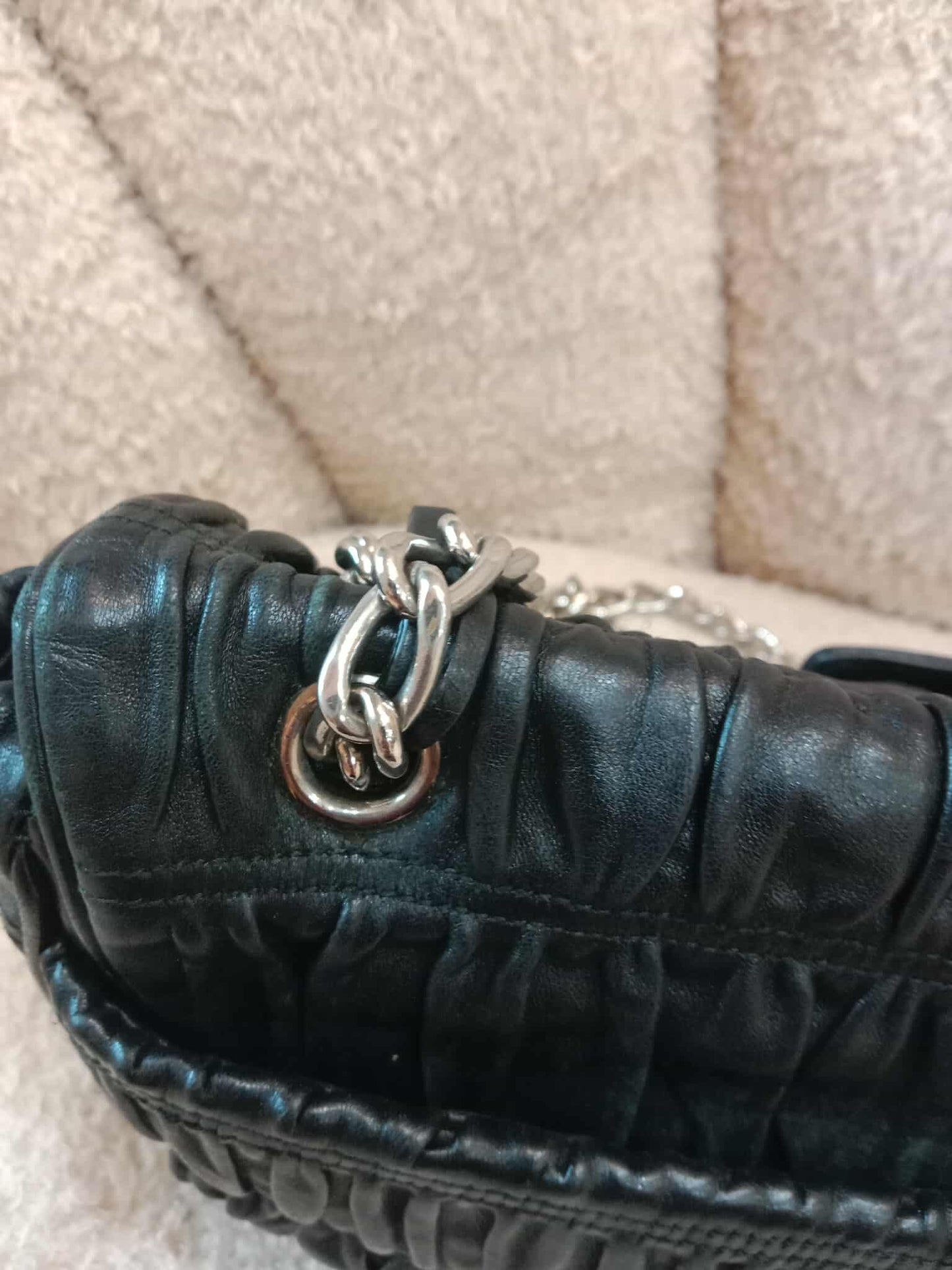 Prada Women's Leather Gaufre Black