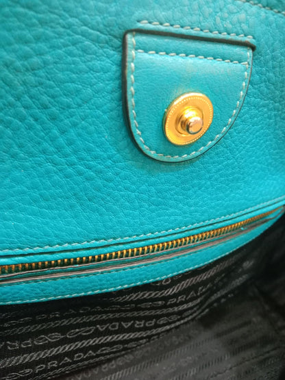 Prada Vitello Daino Turquoise Bag