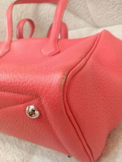 Hermes Victoria 35 Rose Jaipur Clemence Stamp R Square 2014