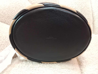 Saint Laurent Alix Stripes Quilted Leather Bucket Bag Bicolor Beige/Black