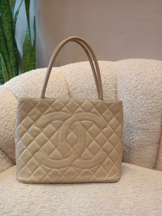 Chanel Medallion Beige Tote Caviar Series 7