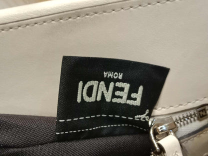 Fendi White Whipstitch Runaway Leather Satchel Bag