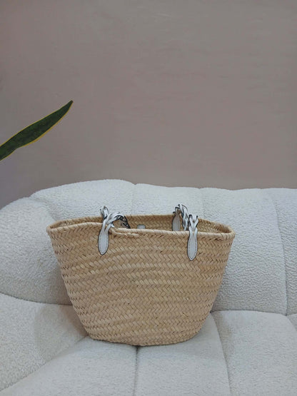 Prada Raffia Tote Bag White