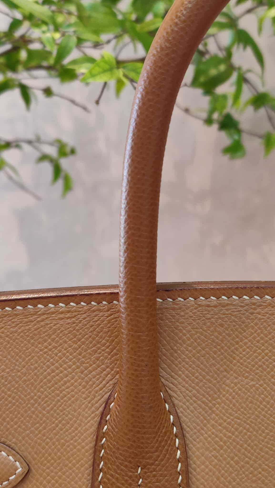 Hermes Birkin 30 Bicolor Gold/Biscuit Epsom Stamp G Square 2003 GHW