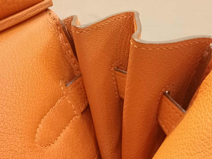 Hermes Birkin 35 Poppy Orange Clemence Stamp L Square 2008
