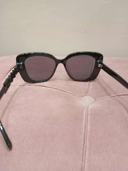 Chanel Square Sunglasses with Black Acetate Frame and Gray Lenses