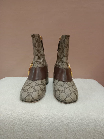 Gucci Blondie GG Supreme ankle Boots GG Medallion Size 26