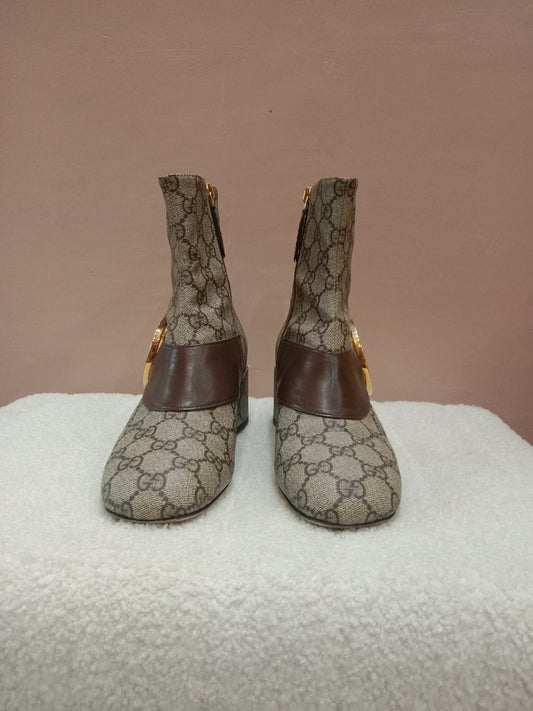 Gucci Blondie GG Supreme ankle Boots GG Medallion Size 26