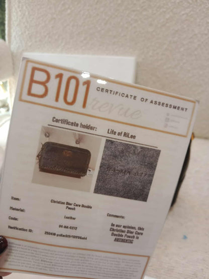 Christian Dior Caro Double Pouch Shoulder Bag Black