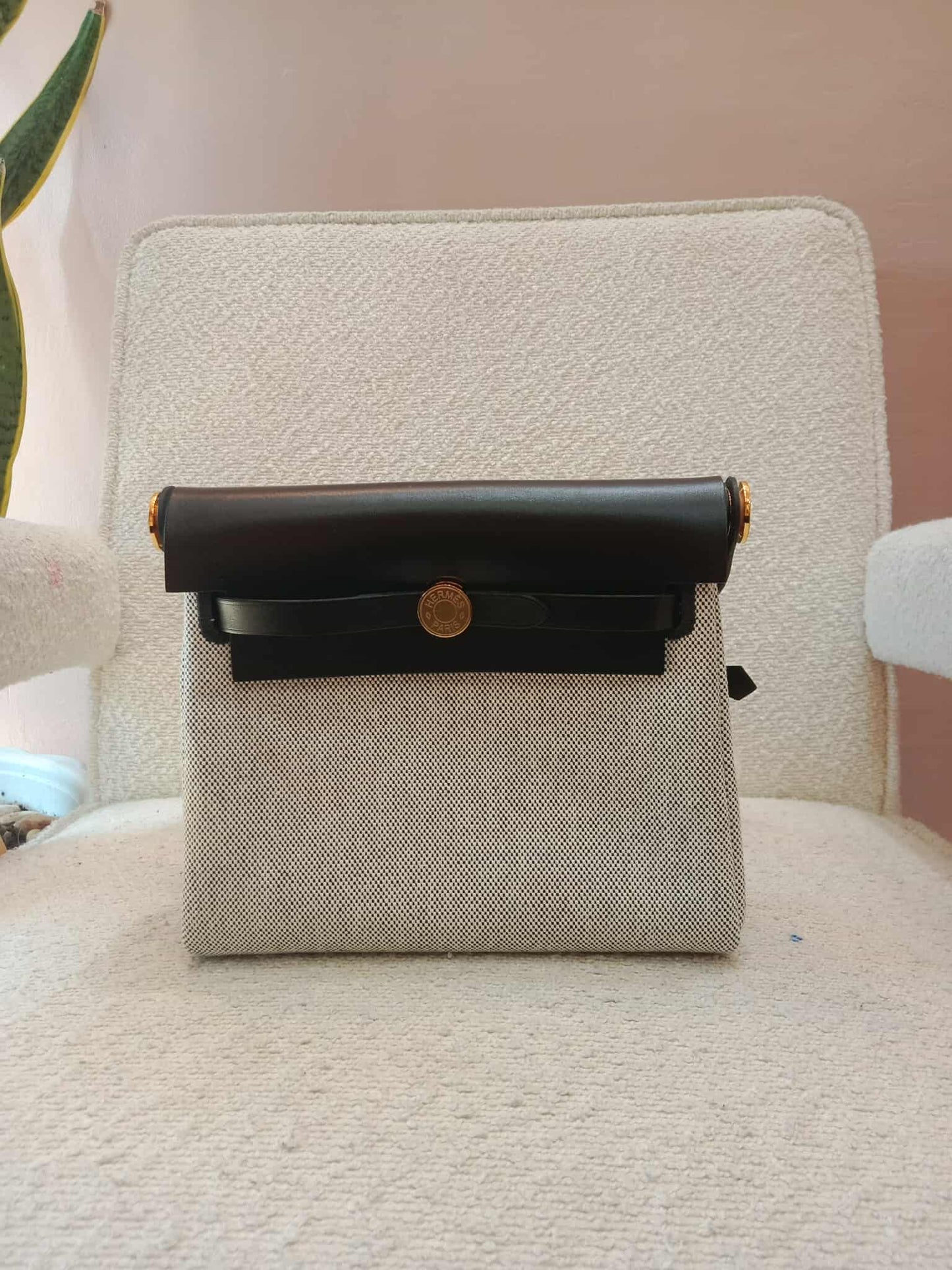 Hermes Mini Herbag Noir Stamp K 2025