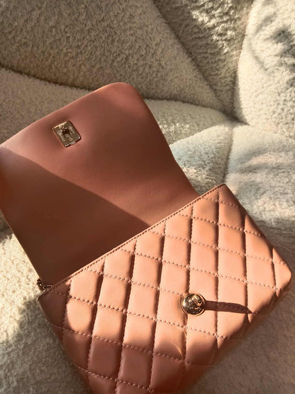 Chanel Mini Seasonal Wood Top Handle Flap Bag Peach Series 26