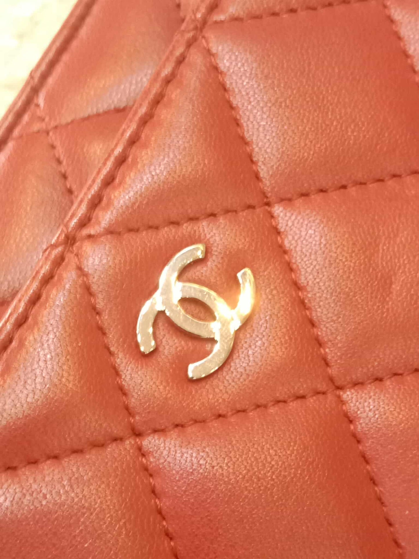 Chanel Classic Wallet On Chain Red Lambskin Series 16