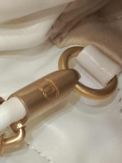 Chanel 22 Mini Tote Lambskin White Microchipped