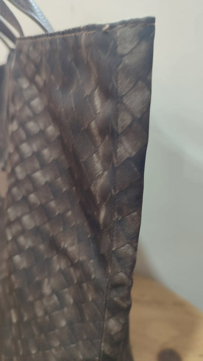 Bottega Veneta Nylon Tote Bag Brown
