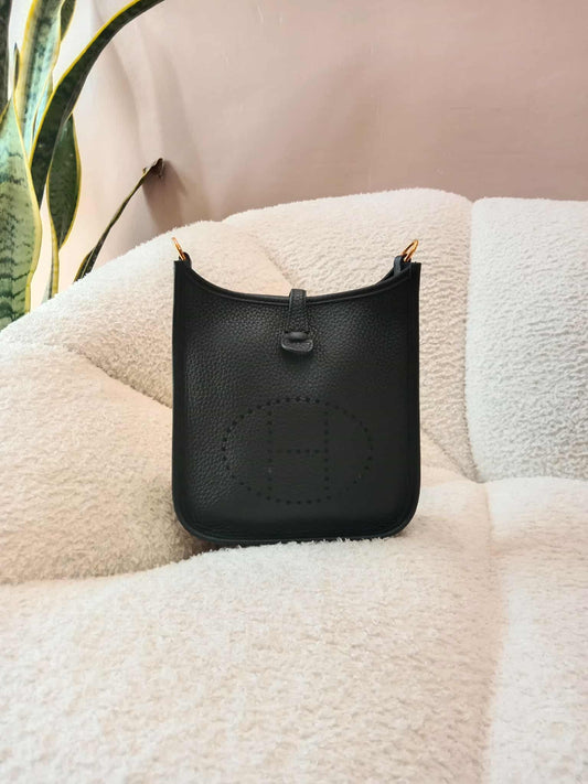 Hermes Mini Evelyne Noir Clemence Stamp U 2022