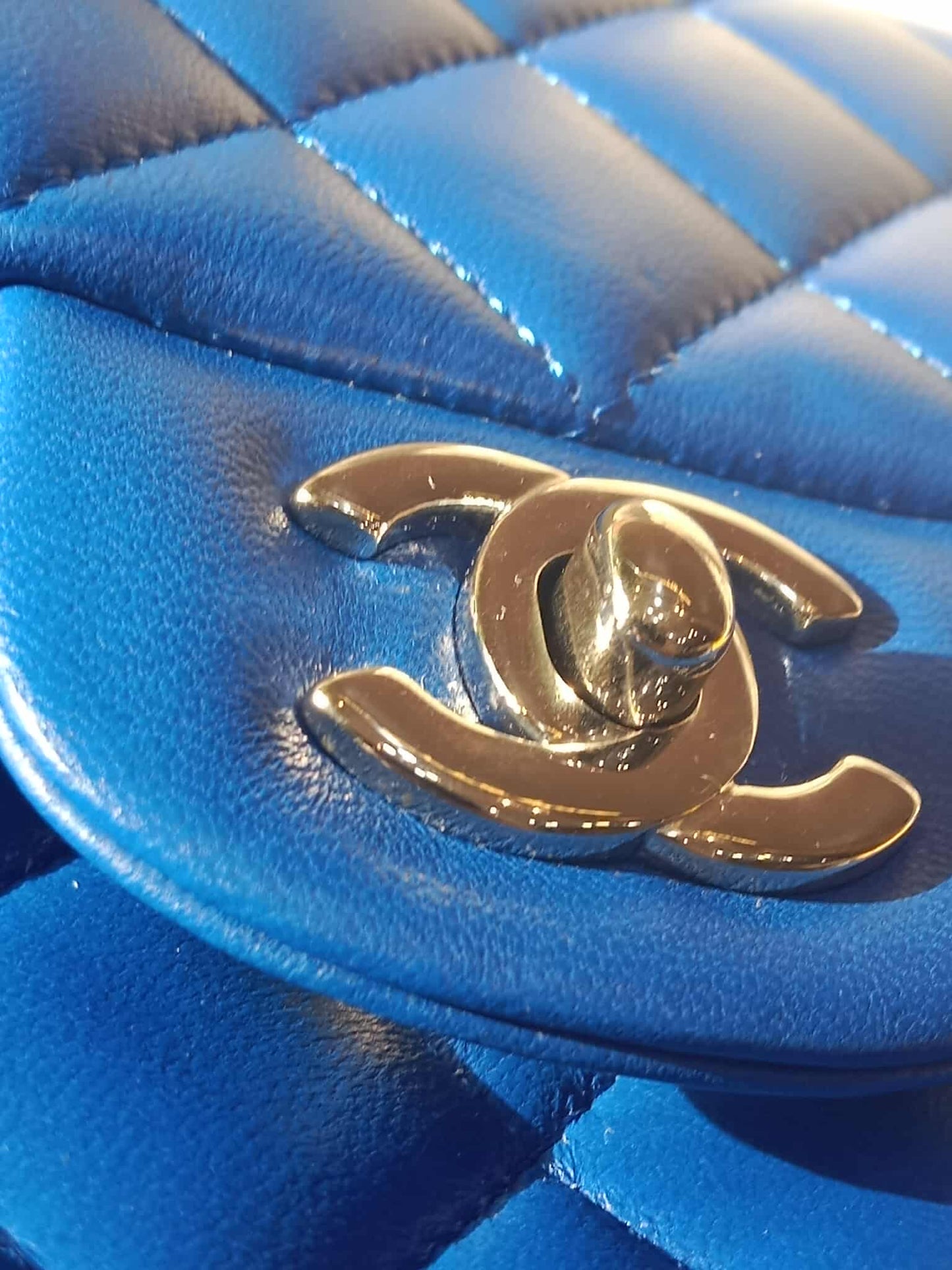 Chanel Classic Medium Double Flap Lambskin Blue Series 26