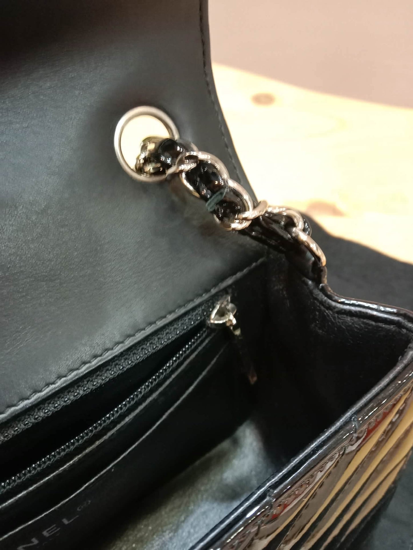 Chanel Classic Rectangular Mini Flap Patent Black Series 23