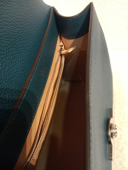 Moynat Rejane Blue Leather Bag