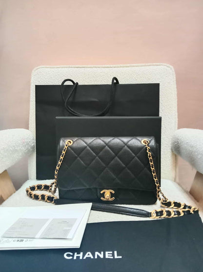 Chanel Seasonal Flap Caviar Black Microchipped