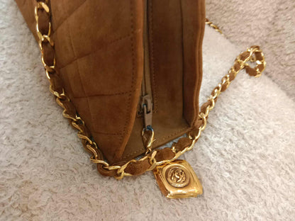 Chanel Vintage Suede Moon Bag Series 1
