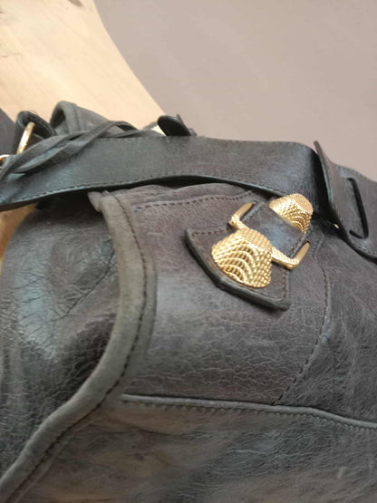 Balenciaga Giant City Bag Distressed Lambski Black