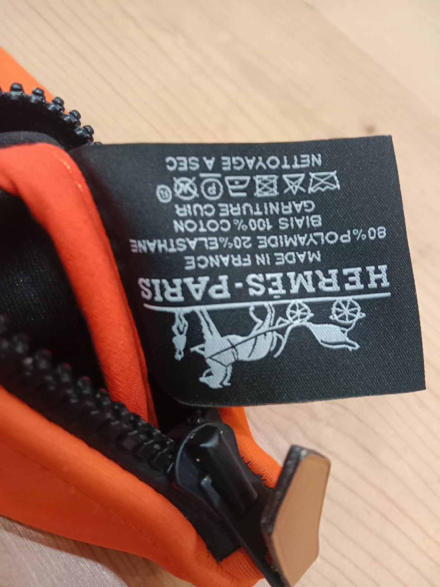 Hermes Neoprene Bain Orange Pouch