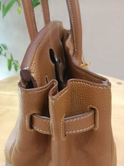 Hermes Birkin 30 Gold on Gold Clemence Stamp E Square 2001
