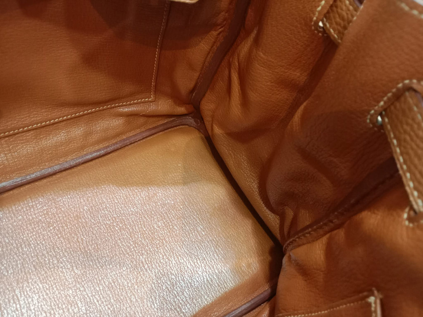 Hermes Birkin 30 Gold on Gold Clemence Stamp E Square 2001