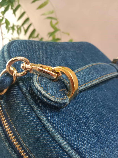 Chanel Denim Vanity Gold-Tone Hardware and the Signature Interlocking CC Logo Series 4