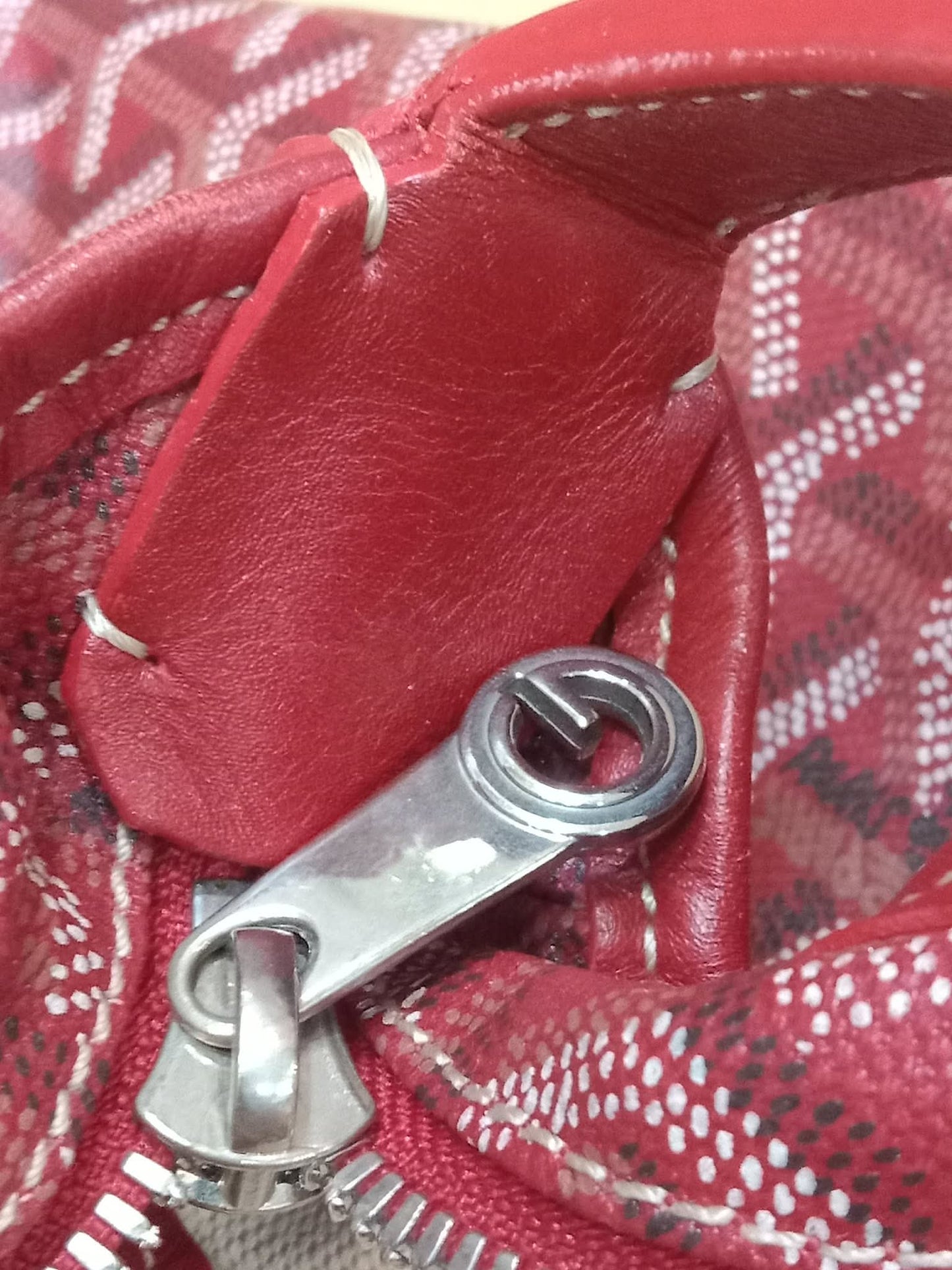 Goyard Boheme Hobo Bag Red Monogram Canvas Fidji Chevron Print