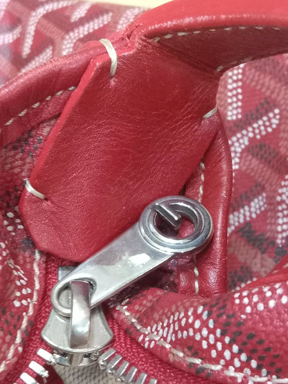 Goyard Boheme Hobo Bag Red Monogram Canvas Fidji Chevron Print