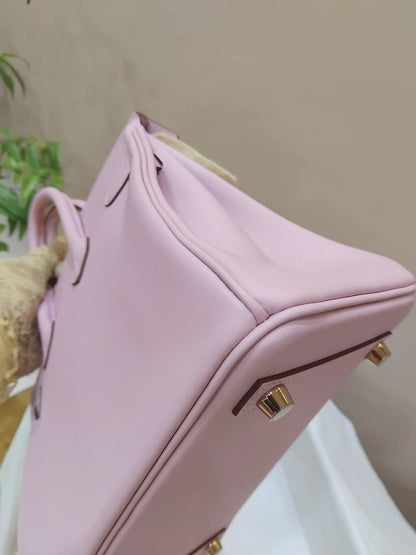 Hermes Birkin 25 Mauve Sylvestre Swift Rose Gold Hardware Stamp W 2024