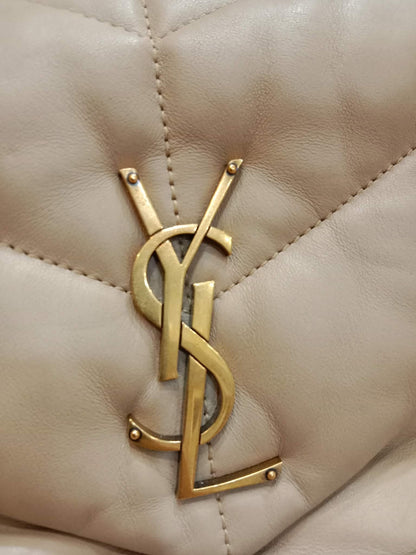 Saint Laurent Quilted Lambskin Lou Puffer Shoulder Bag