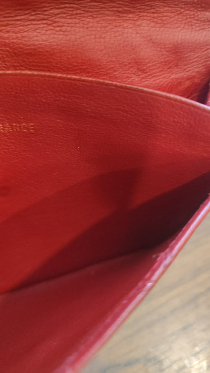 Chanel Vintage Envelope Wallet Red Lambskin Series 3