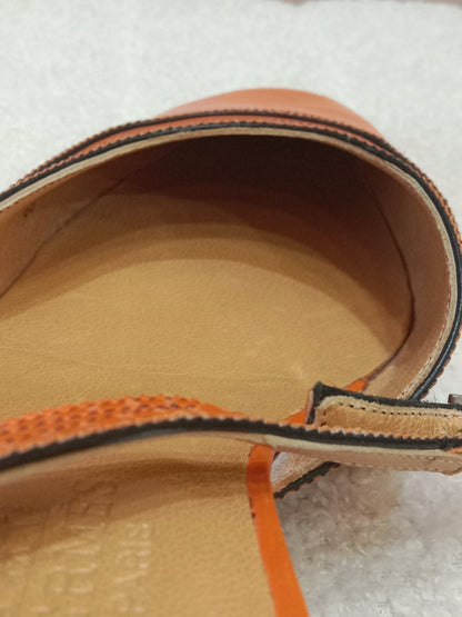 Hermes Slingback Mules Orange size 36