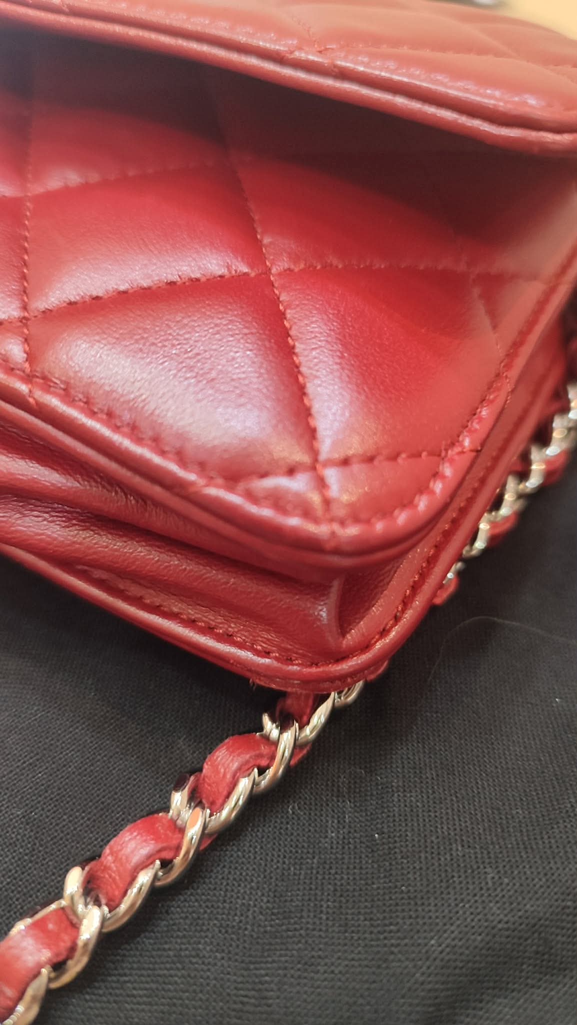 Chanel Wallet on Chain Red Lambskin Series 16