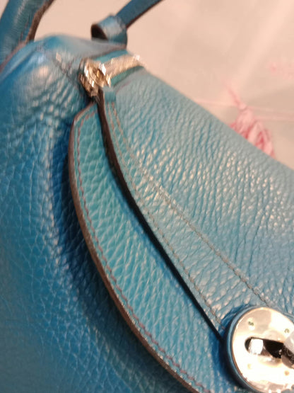 Hermes Lindy 30 Clemence Bleu Izmir Stamp R 2014