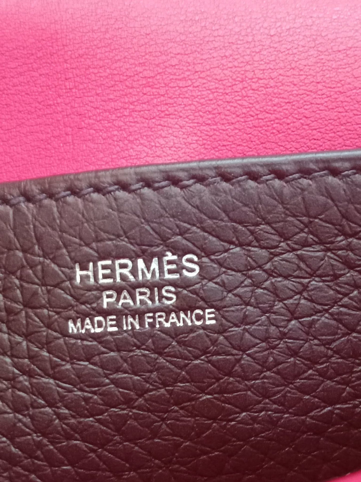 Hermes Halzan 25 Clemence Rouge/Framboise Stamp Z 2021