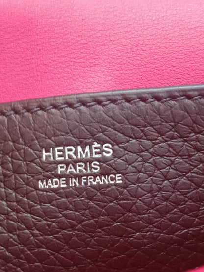 Hermes Halzan 25 Clemence Rouge/Framboise Stamp Z 2021