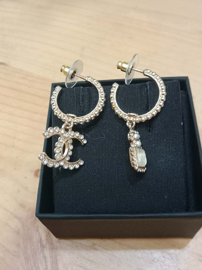 Chanel Drop Hoop Earrings
