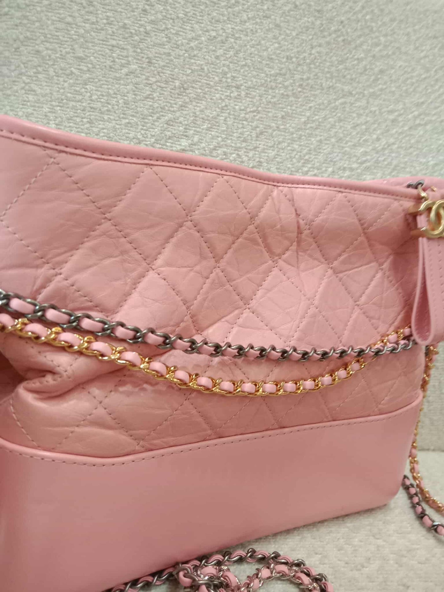 Chanel Gabrielle Hobo Bag Large Pink Series 27