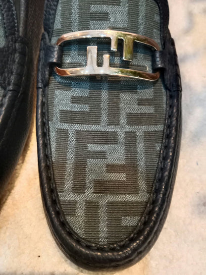 Fendi O'Clock Driving Loafers Black Size 9