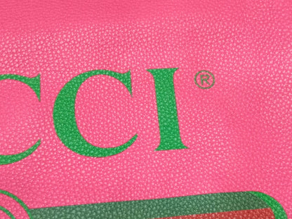 Gucci Printed Drawstring Backpack Grained Leather Pink/Black