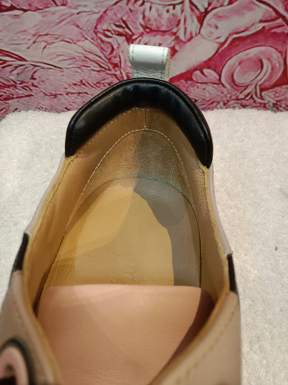 Hermes Rebus Sneakers Rose Aube/Black/White/Taupe Size 37.5