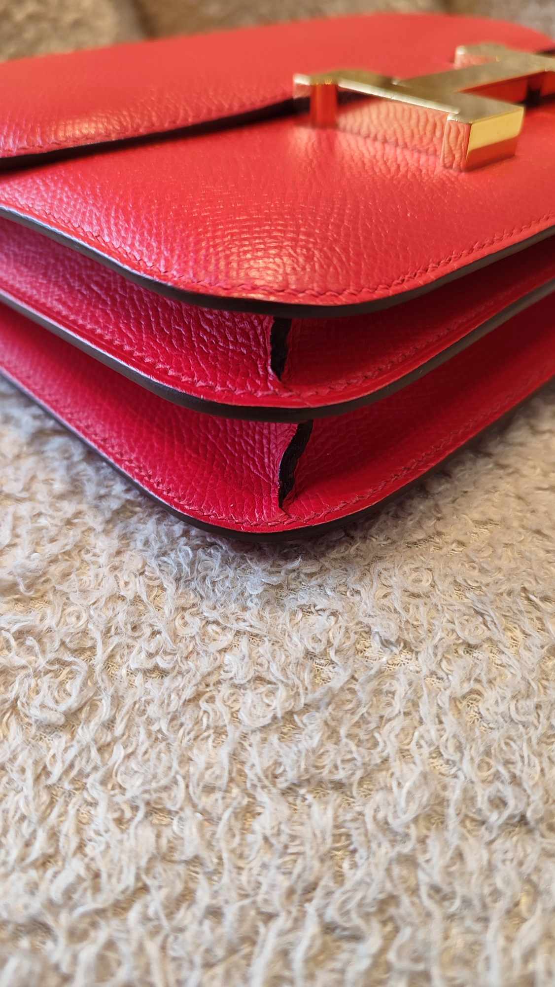 Hermes Constance 18 Epsom Rouge Stamp D 2019