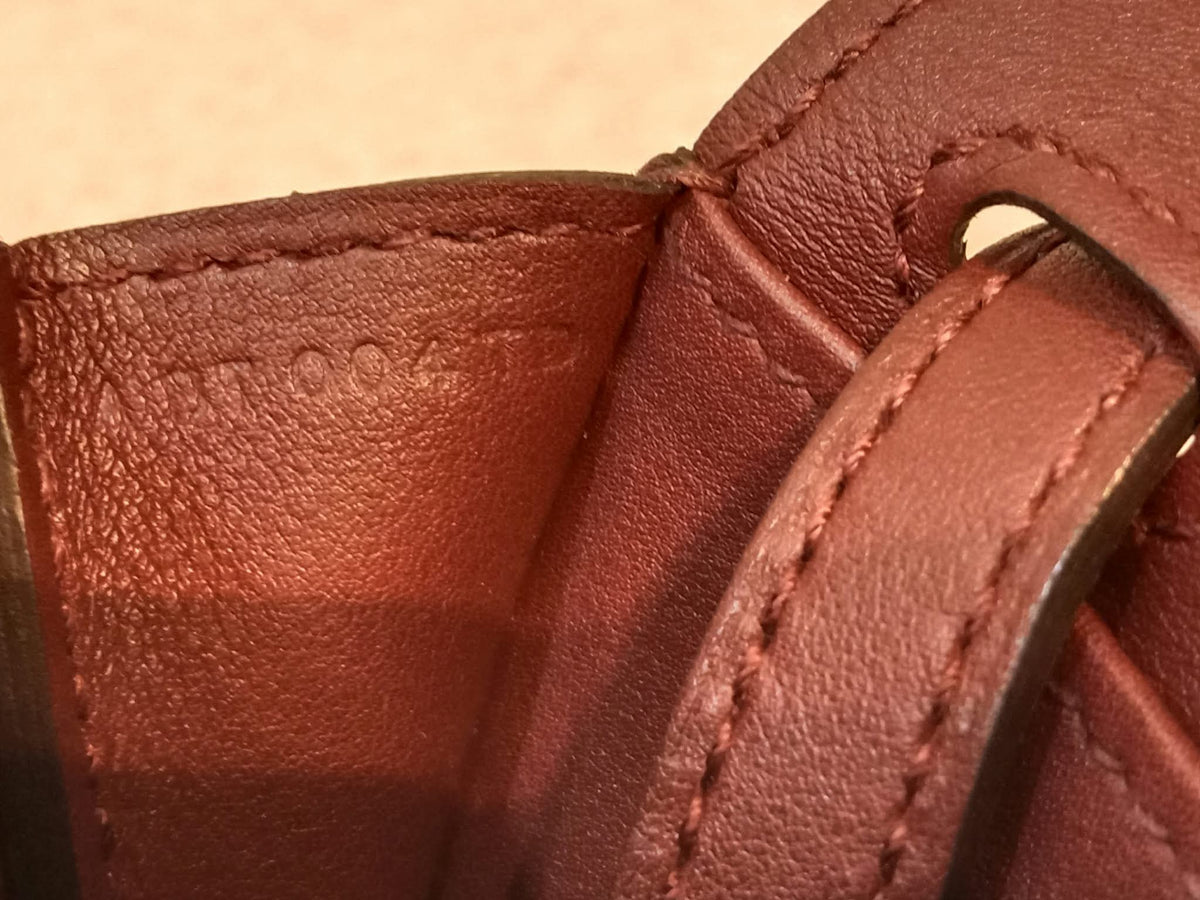 Hermes Halzan 22 Burgundy Clemence Stamp A 2017
