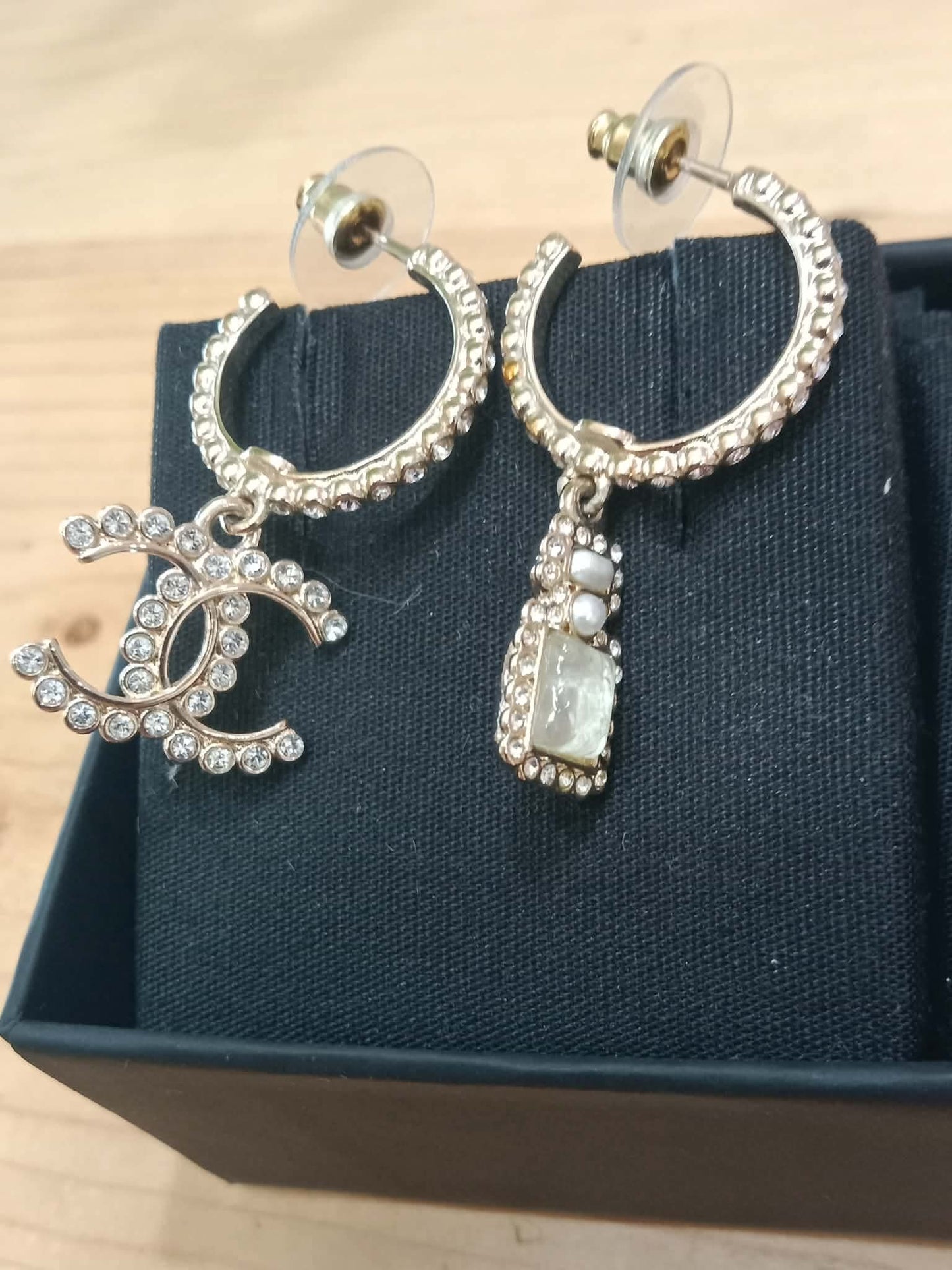 Chanel Drop Hoop Earrings