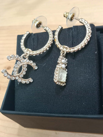 Chanel Drop Hoop Earrings